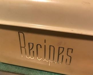 Vintage kitchen items, recipe boxes