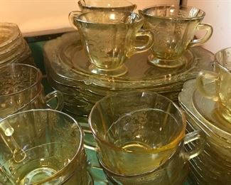 Amber depression glass
