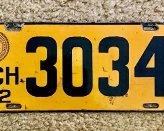 Antique Michigan license plate
