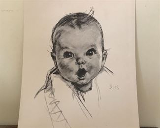 Vintage art, Gerber baby drawing