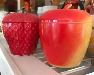 Milk glass apple & peach