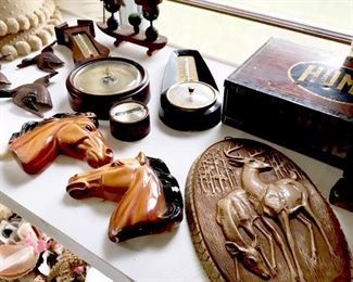Chalk ware, old tins