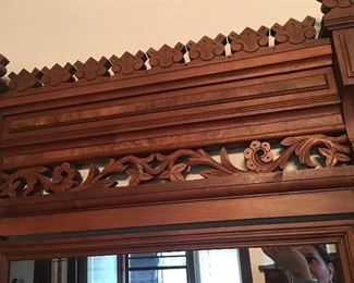 Just look at the ornate carvings on this very old Eastlake dresser.
