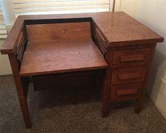 Vintage solid wood office desk.