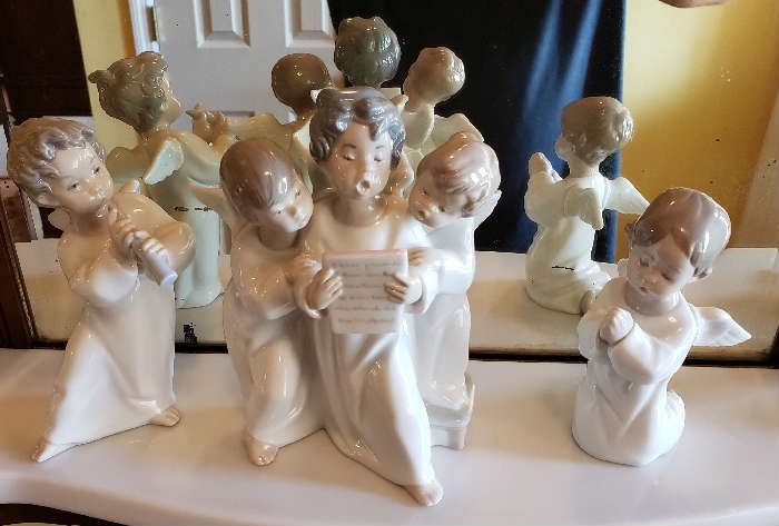 Llardo Three Angels Singing Figurines, Angel with Flute and Angel Praying