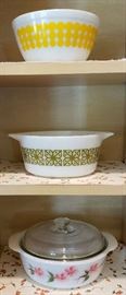 Pyrex Bowls and Fire King Casserole Bowl