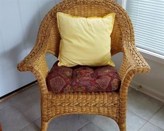 brown wicker chair