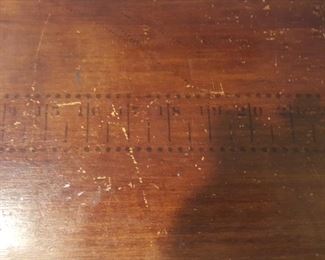 antique sewing table,  wooden folding table, tailor's table w/ ruler