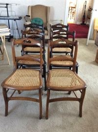 SET OF 6 EARLY CAIN SEAT CHAIRS
