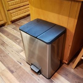 stainless trashcan