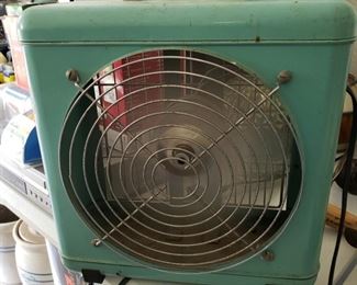 vintage turquoise fan