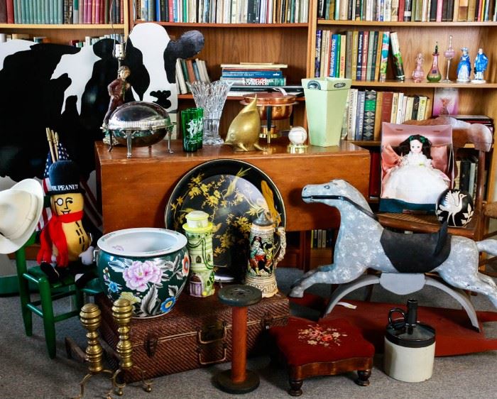 Vintage and antique items throughout