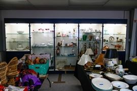 Ruby red glass, ship model, Lenox, dinnerware, dolls