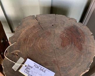 #34 (2) log end tables solid wood 100.00 ea.