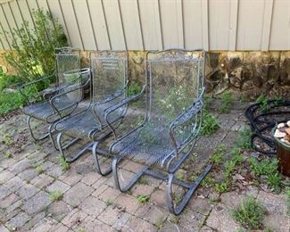 #44 5 springing wrought iron chairs $30 ea. $150.00