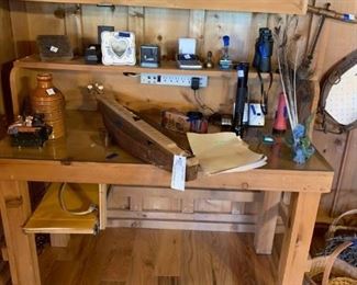 hand made desk w shelf $100