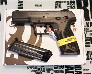 LOT # 33 -RUGER SECURITY 9 PISTOL                                                AUCTION ESTIMATE - $300.00 - $375.00                                                                                      CALIBER 9MM,  CONDITION IS NEW IN BOX