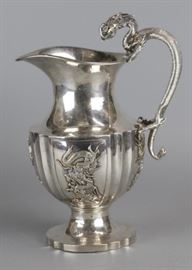 Chinese export silver dragon ewer, provenance: Saturday at Sotheby's: Asian Art (lot 1479, 9/15/2018 auction), 10.5in(H)