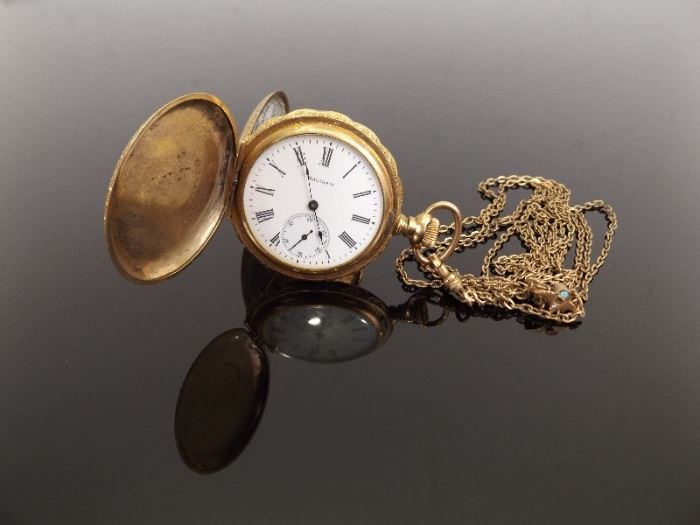 Antique Waltham 14k Gold Filled Pocket Watch Model 1890
