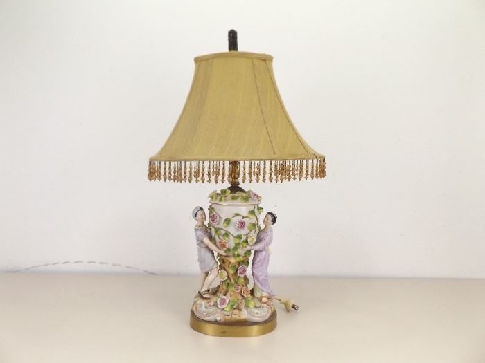Antique Porcelain Figural Lamp
