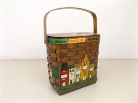Vintage "Coro Nan" Hand Painted Basket Purse