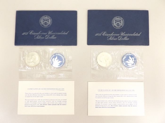 1973 and 1974 US Mint Eisenhower Silver Dollars
