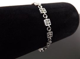 .925 Sterling Silver Art Nouveau Sunburst Bracelet