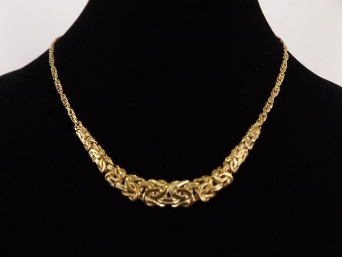.925 Sterling Silver Knotted Nugget Vermeil Necklace
