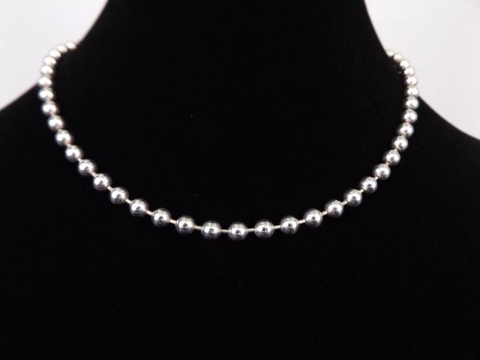 .925 Sterling Silver Heavy Ball Chain Necklace
