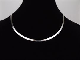 .925 Sterling Silver 4mm Herringbone Necklace