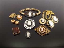 Lot of Vintage Trifari, Coro, etc. Cameos