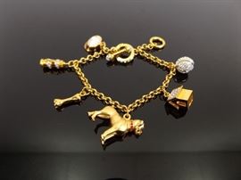 NEW Danbury Mint Boxer Dog Charm Bracelet