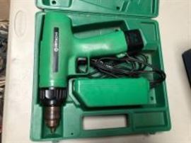 Hitachi Electric Drill with Battery Charger and Case
