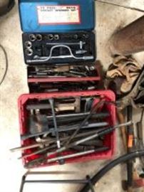 Assorted Tools in Red Plastic Box