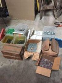 Box of Assorted Nails and Staples 