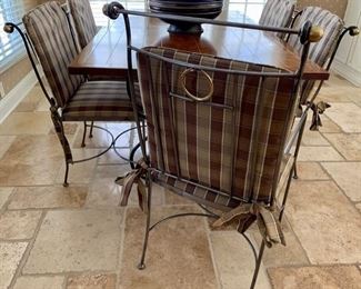 22. Metal Dining Chairs w/ Pads 2 Arm Chairs (18" x 27" x 40") 4 Side Chairs (20" x 21" x 34") 