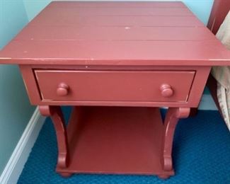 82. Distresses Painted One Drawer Nightstand (25" x 23" x 27")