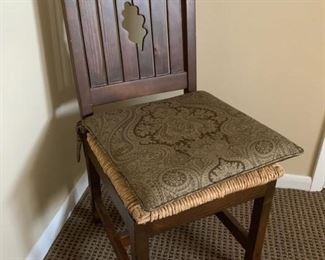 99. Farm Table (40" x 68") 94. 6 Pine Chairs w/ Rush Seat (18" x 21" x 40)