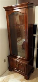 Jasper Solid Wood, Lighted Gun Cabinet With Glass Door And Lower Storage, 77" x 28" x 16.5"