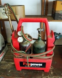 Firepower Welding And Cutting Outfit Includes Oxygen And Acetylene Tanks, Pressure Gauges, And Cutting Torch And More