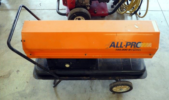 All-Pro Kerosine Forced Air Heater, 150000 BTU Per Hour, Holds 12 Gallons