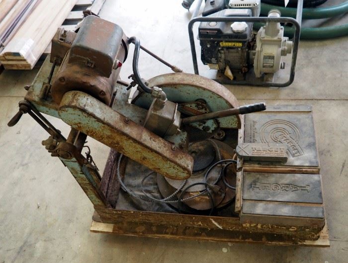 Target Masonry Saw With Rebuilt Motor, Runs On 220 or 110, Powers Up