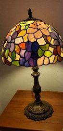 Leaded, stained glass lamp