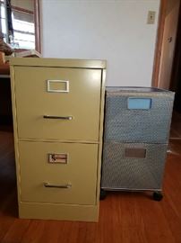 Two sets of filing cabinets.