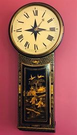 chinoiserie wooden tavern clock