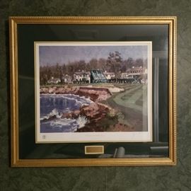 The Eighteenth Hole At Pebble Beach by Thomas Kincade 267/5100 hand signed