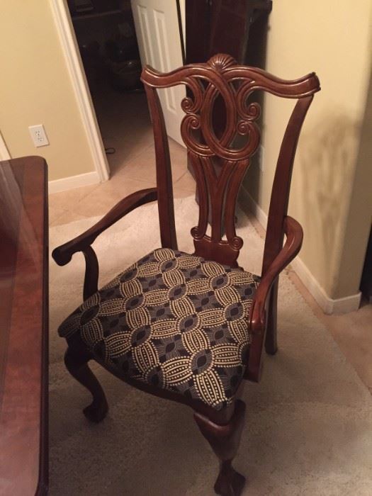 One of the arm chairs for the dining room table.