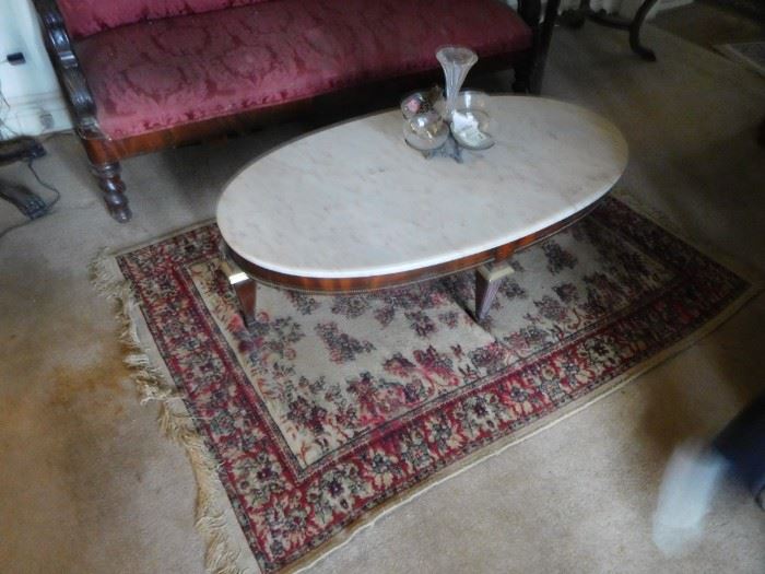 oval  marble  top  table