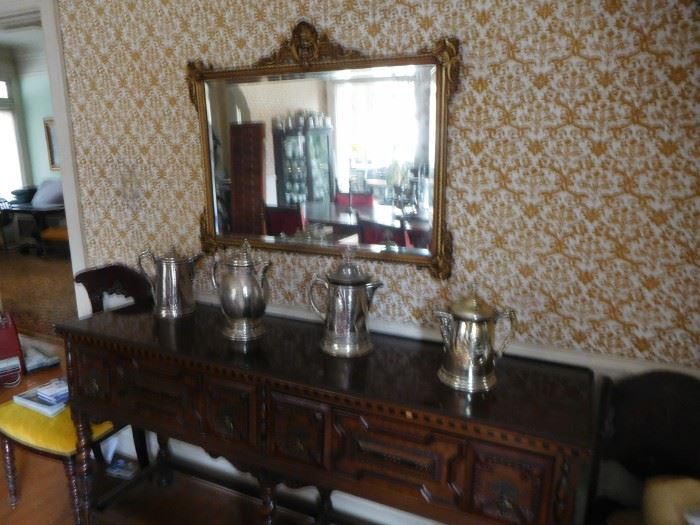 silverplate water servers,long buffet that matches dining room set