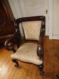 one of two matching vintage chairs